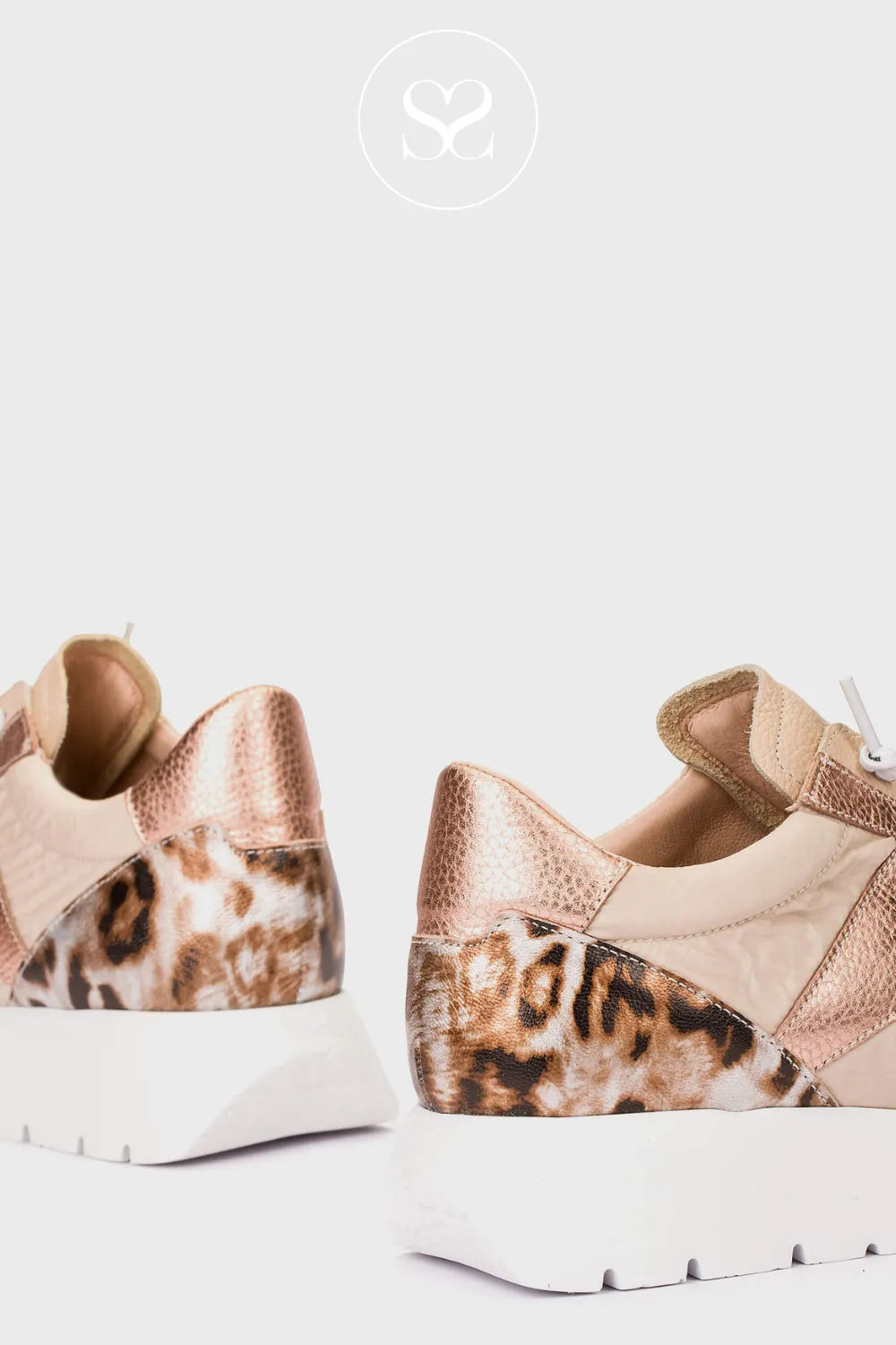 Wonders Beige Slip-On Wedge Trainers A-24100