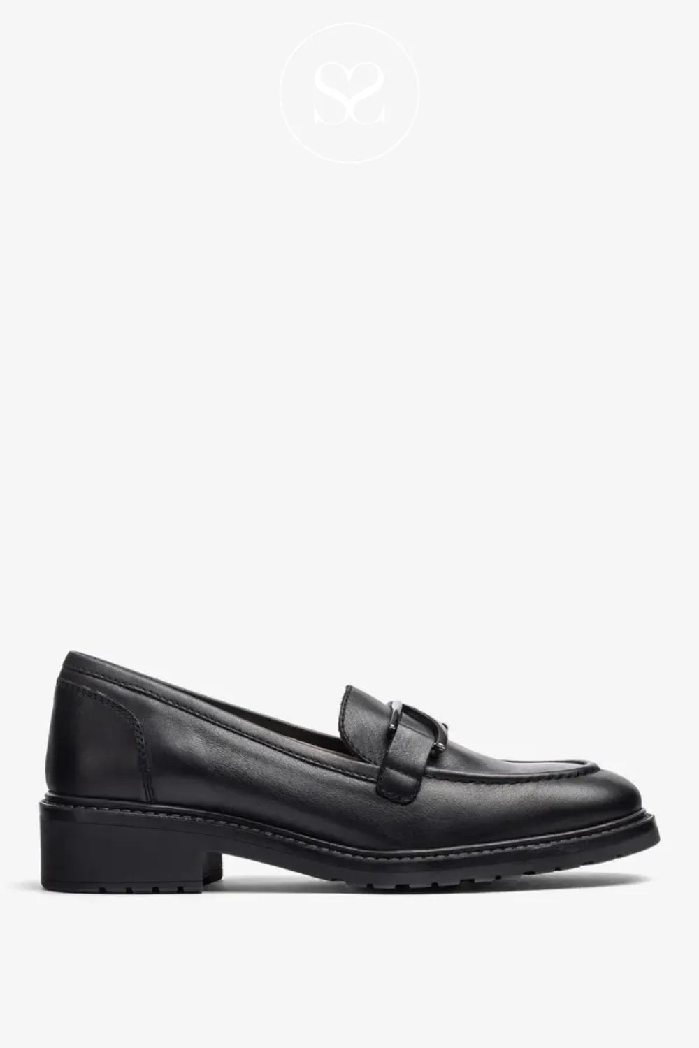 UNISA BLACK CHUNKY LOAFERS ESTIVI FOR WOMEN MADE WITH SOFT LEATHER AND BLOCK HEEL