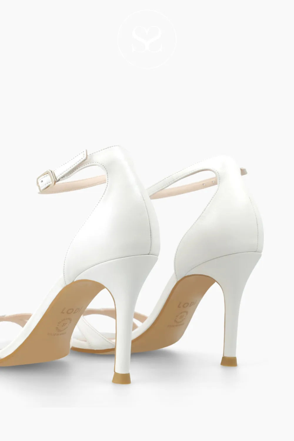 Lodi Pearl White Strappy Heeled Sandals - Sarly