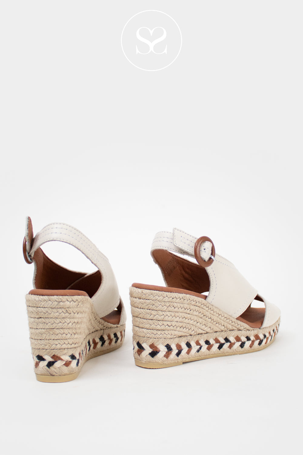 Viguera Cream Platform Wedge Sandals 2318