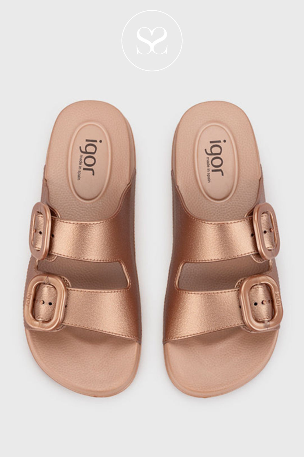 Igor Bronze Chunky Slider Sandals - Habana Brillo