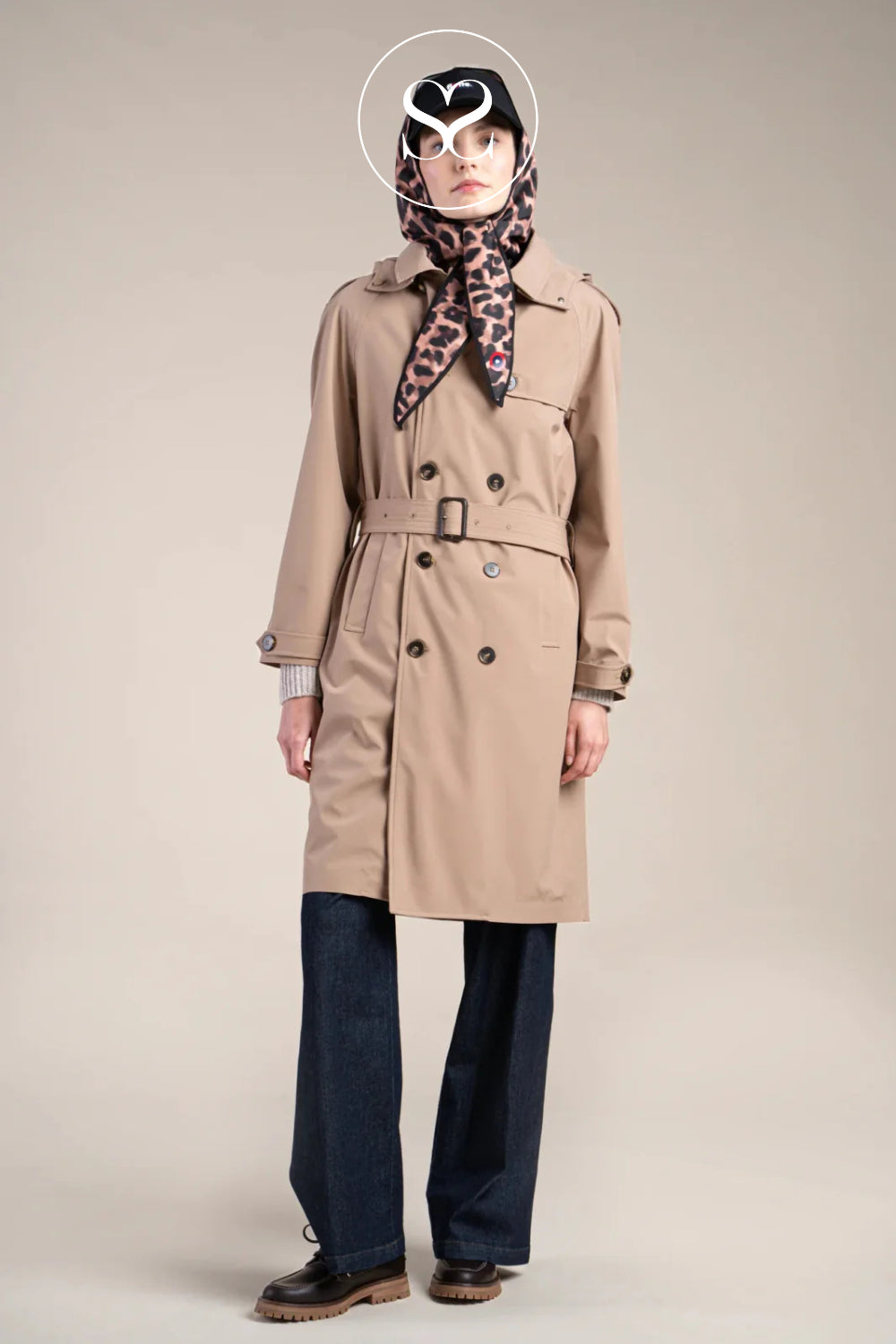 FLOTTE CAMEL WATERPROOF LONGLINE HOODED TRENCH COAT - MONTAIGNE