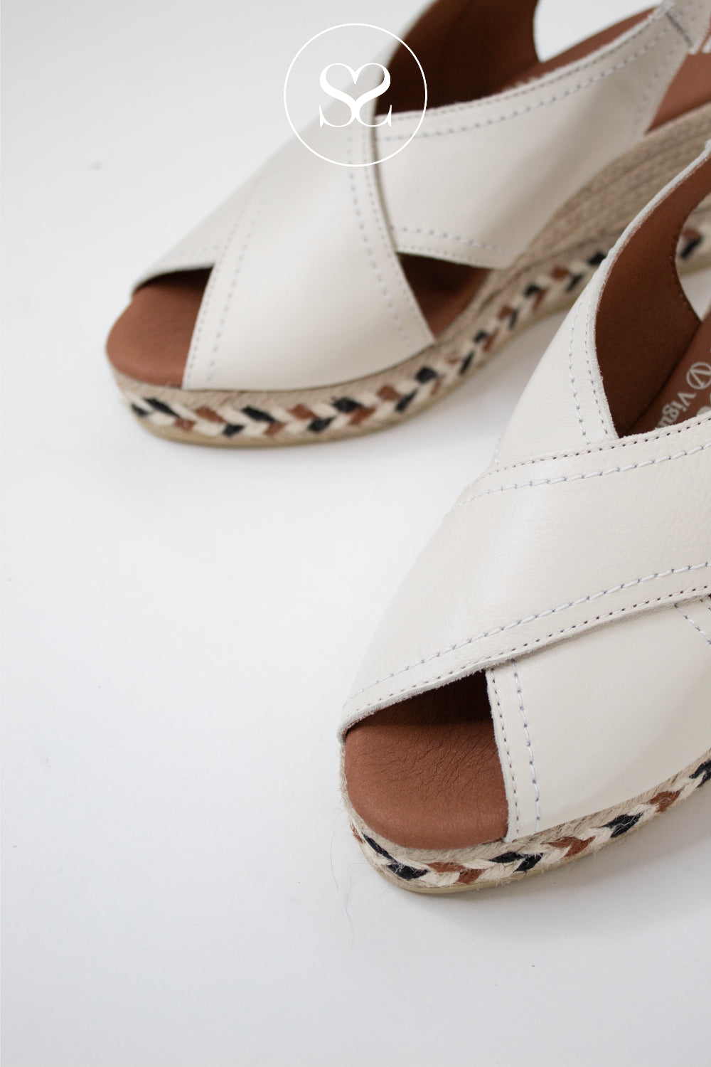 Viguera Cream Platform Wedge Sandals 2318