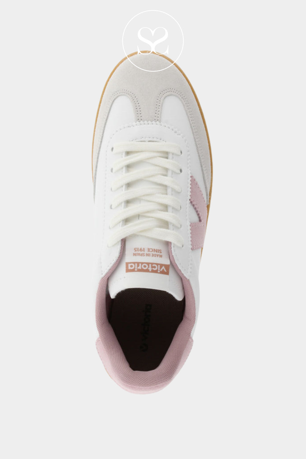 Victoria White & Pink Platform Trainers for ladies 1126206