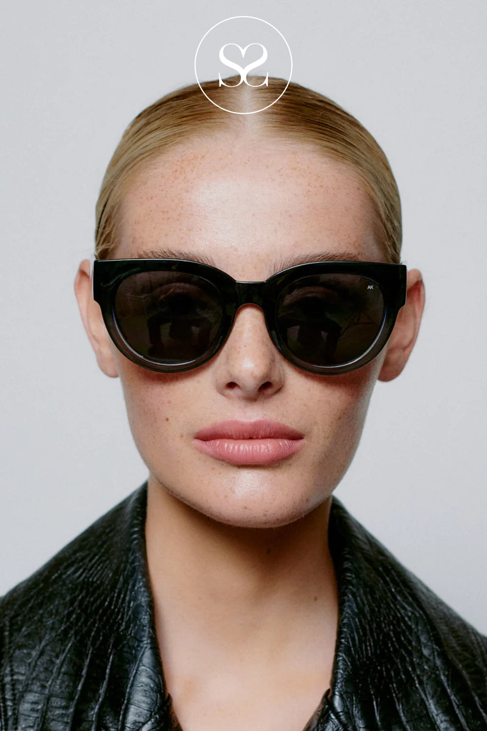 A.KJAERBEDE Black Oversized Sunglasses For Women