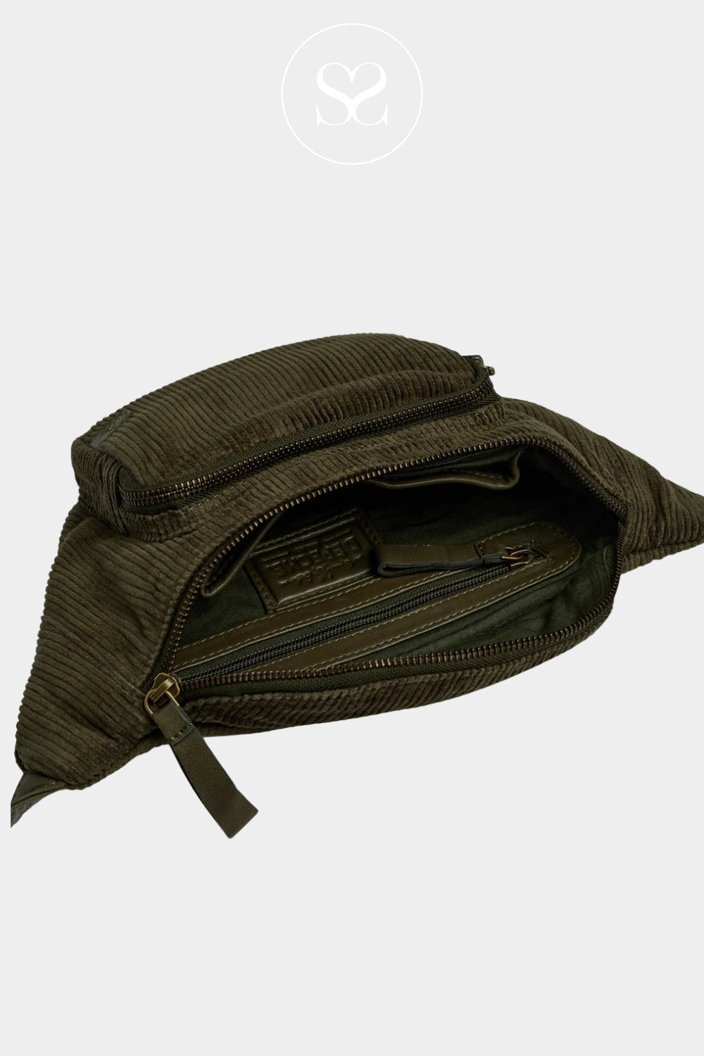 Depeche - Green Corduroy Crossbody Bum Bag - 16712