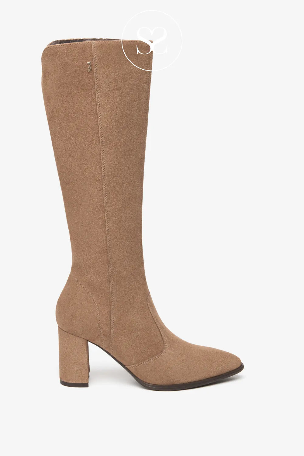 NERO GIARDINI CAMEL SUEDE BLOCK HEEL KNEE HIGH BOOTS I514344D