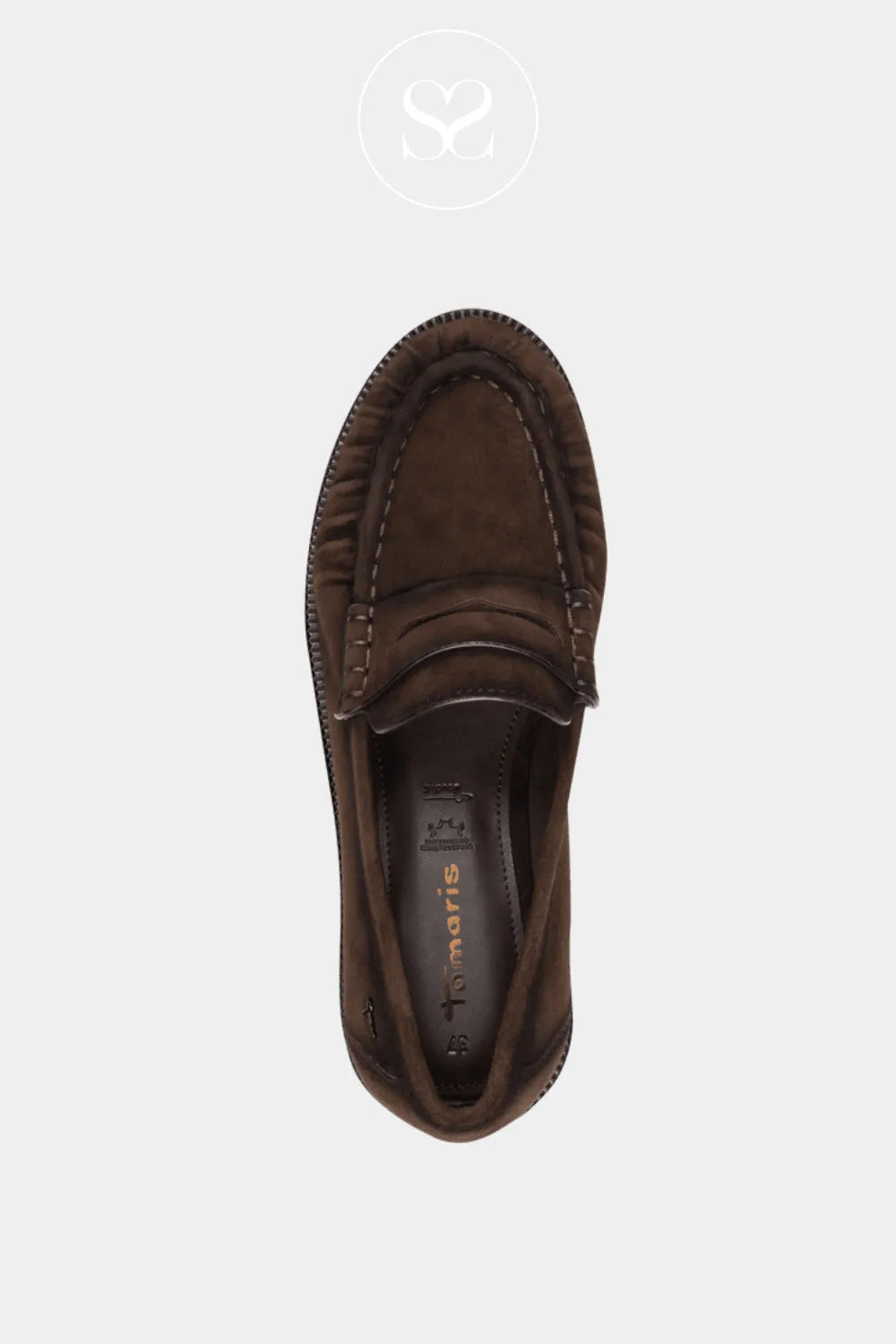Brown suede slip on style shoe