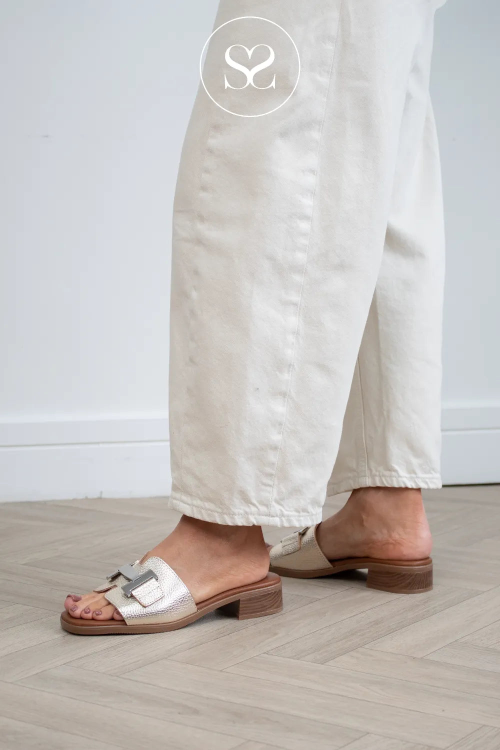 Oh My Sandals Gold Slider Sandals 5890