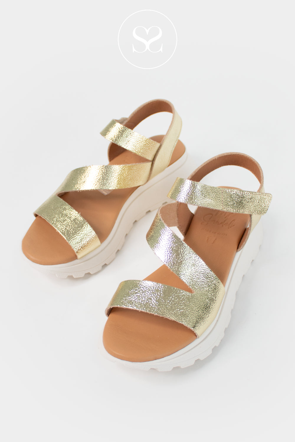 Oh My Sandals Gold wedge Walking Sandals 5955