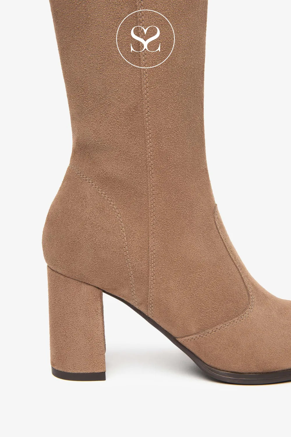 NERO GIARDINI CAMEL SUEDE BLOCK HEEL KNEE HIGH BOOTS I514344D
