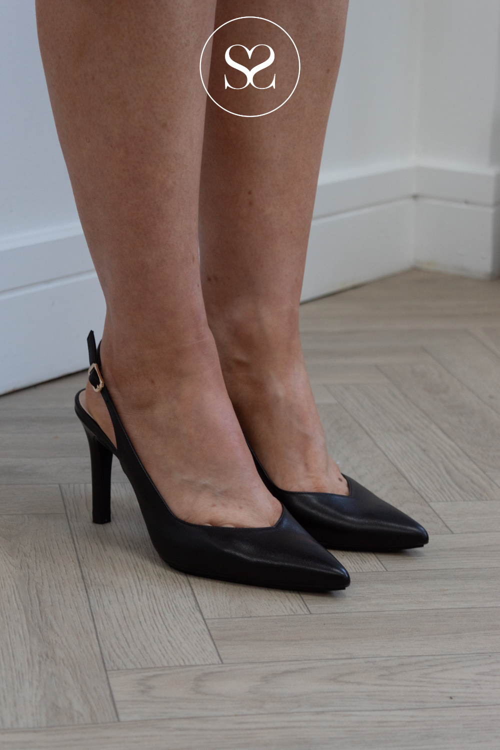 LODI Black Slingback High Heels - Raian