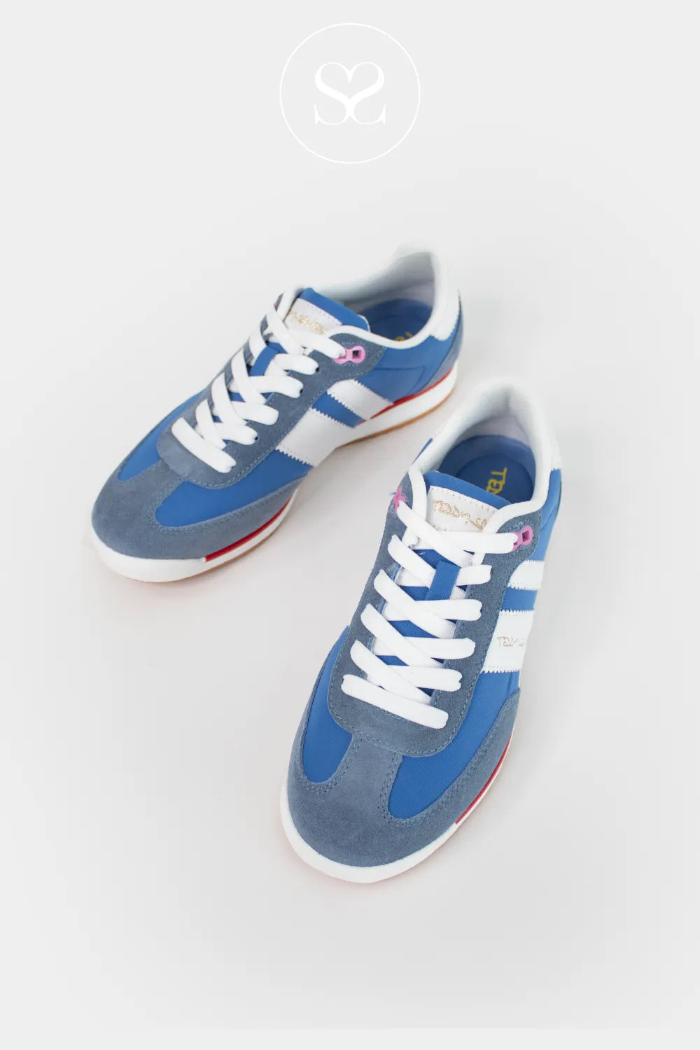 TEDDY SMITH 120320 BLUE/WHITE SPORTY RETRO TRAINERS