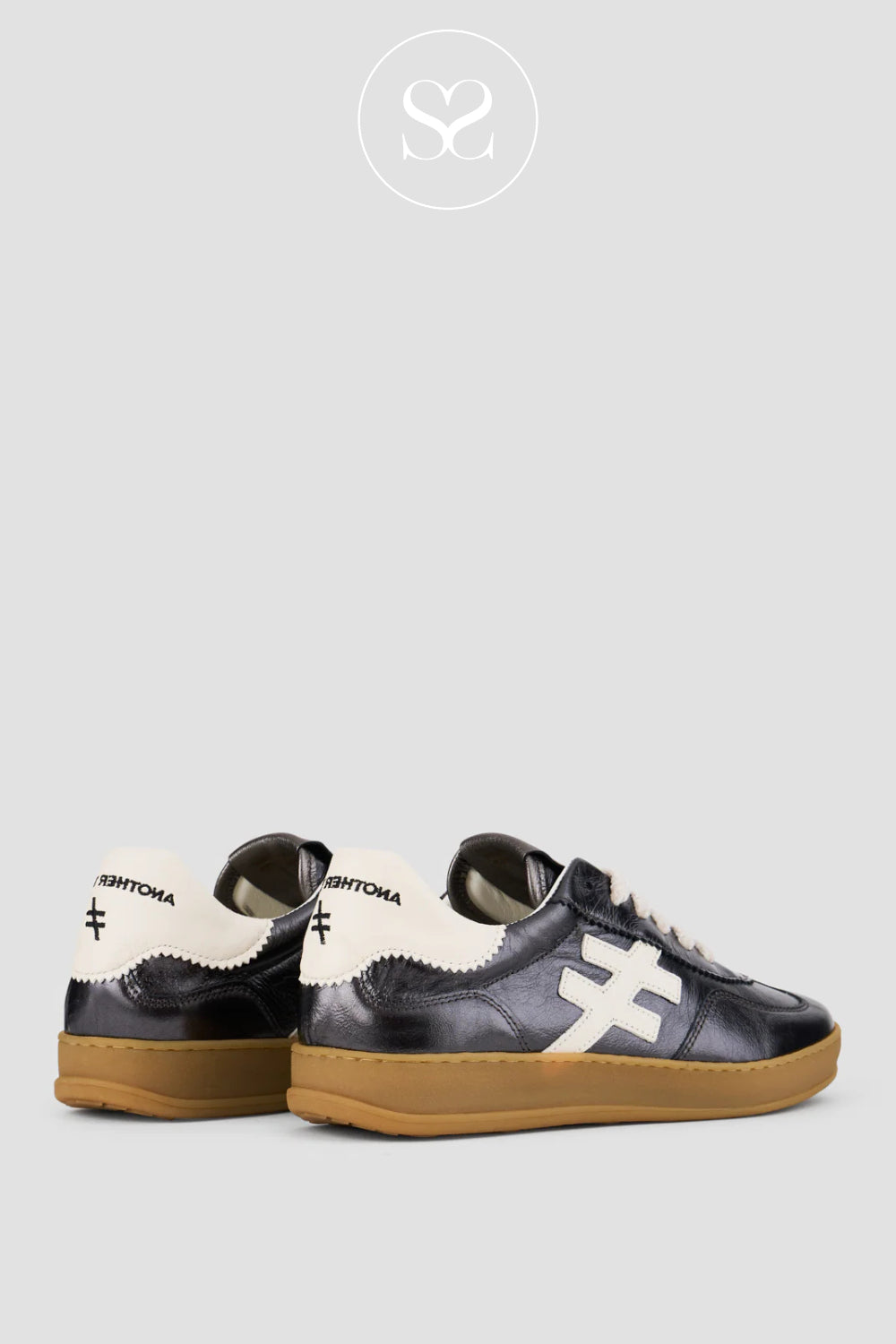 Pewter and cream trainers from another trend with removable insole and flexible sole