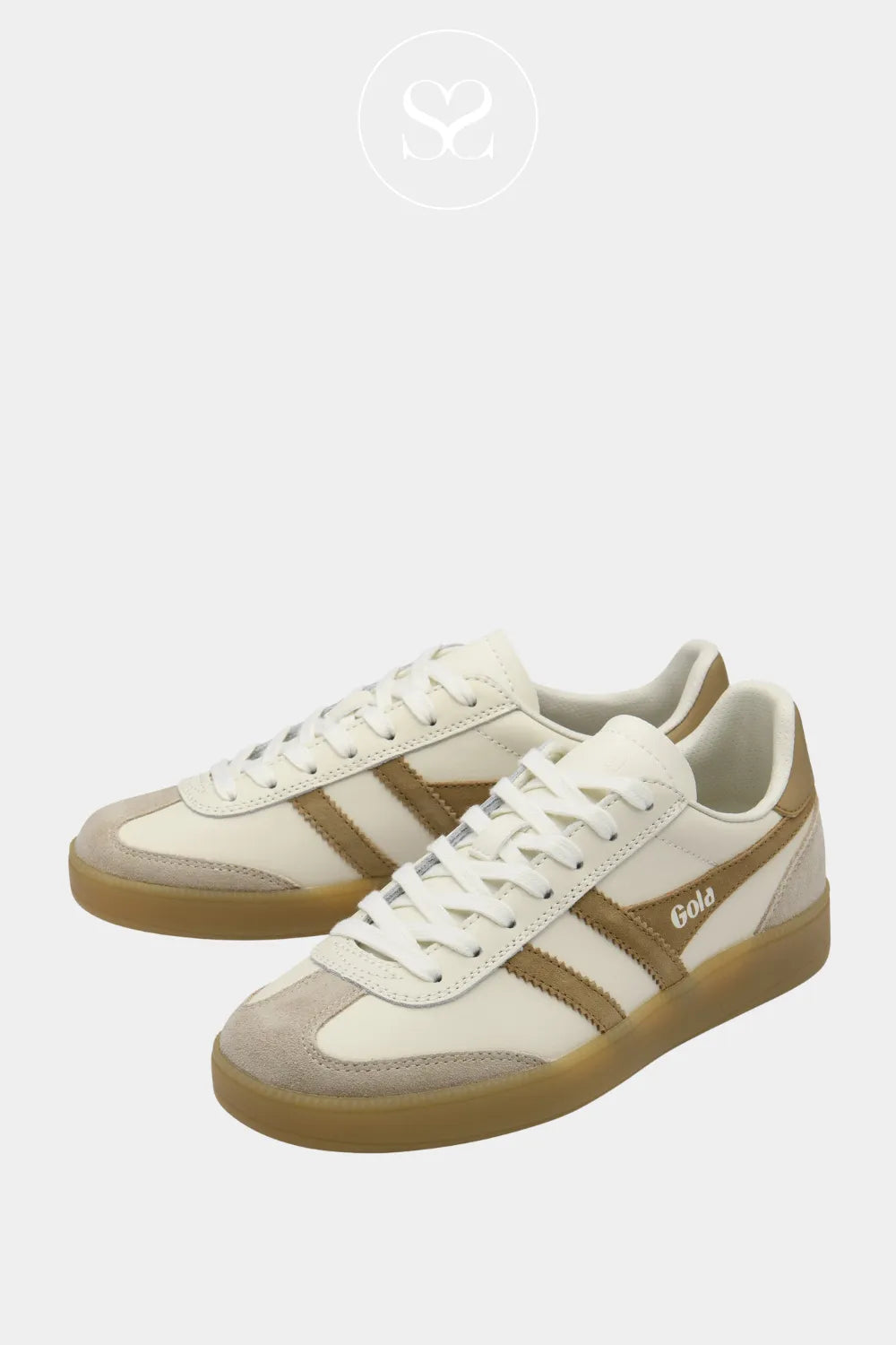 GOLA Retro Off-White Trainers - Viper Sleek T-toe silhouette with refined off-white tones and subtle colour pops.