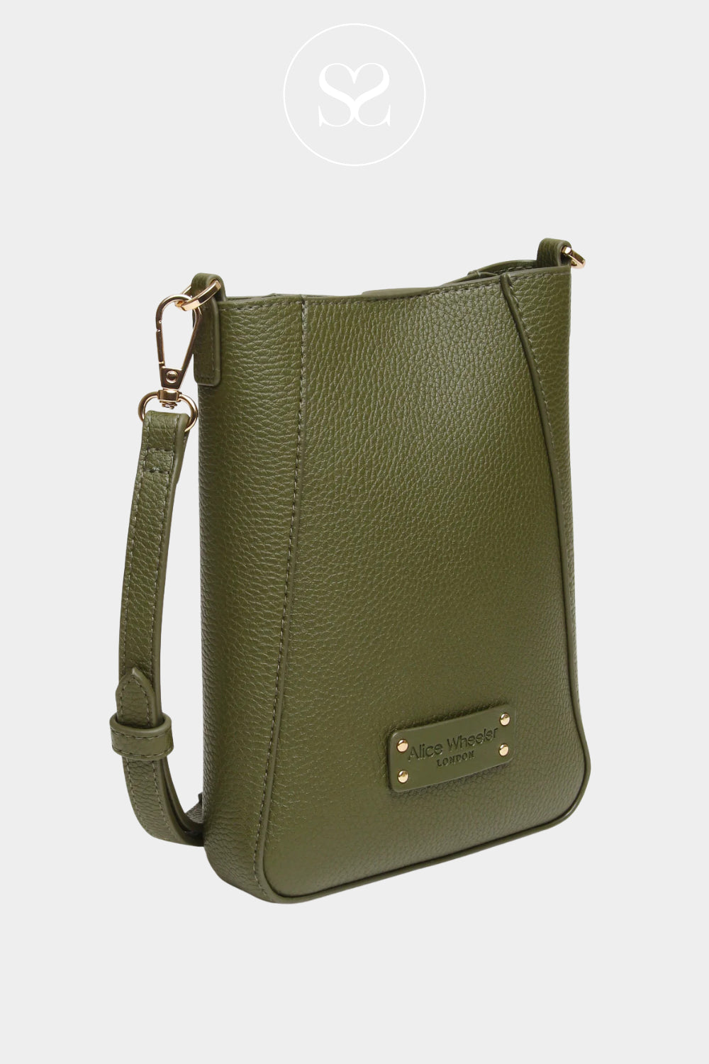 ALICE WHEELER OLIVE GREEN CROSSBODY PHONE BAG KENSINGTON