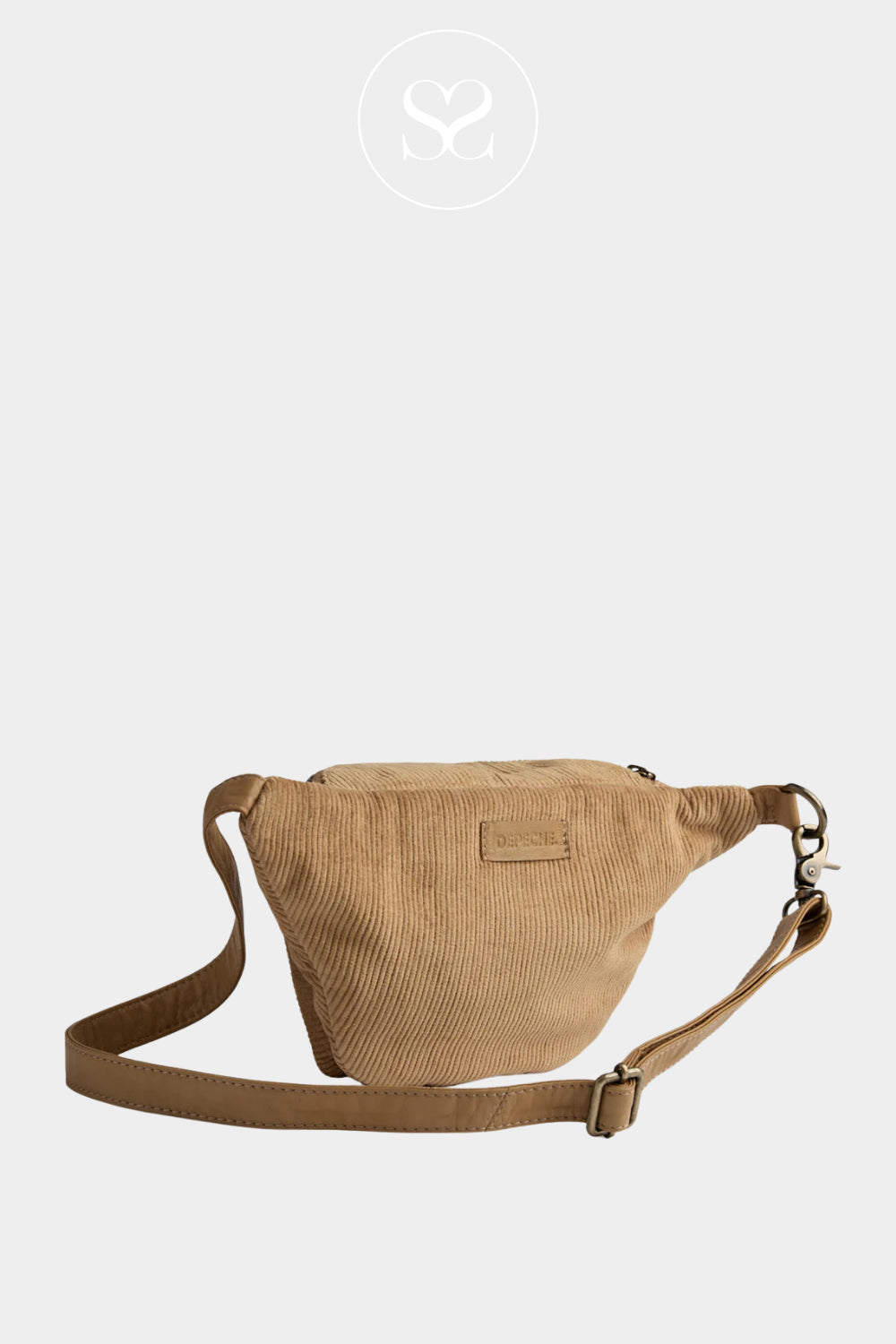 Depeche - Beige Corduroy Crossbody Bum Bag - 16712