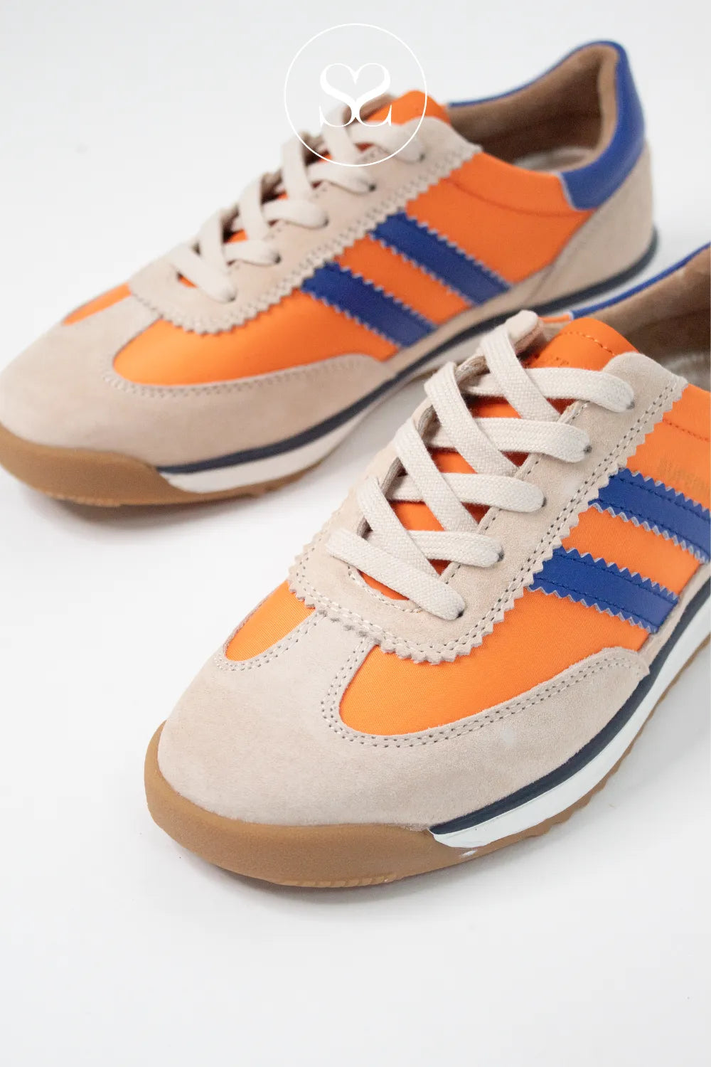 Drilleys Orange Low Profile Trainers- Seventy Three with a removable insole for a custom fit