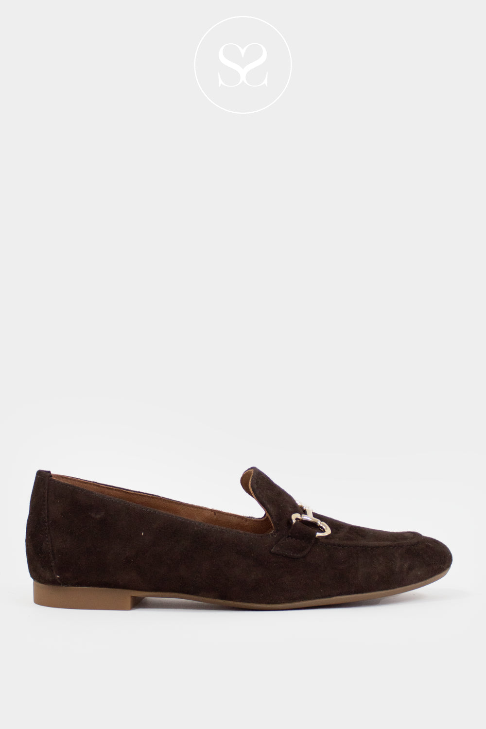 PAUL GREEN CHOCOLATE BROWN SUEDE PENNY LOAFERS 2596