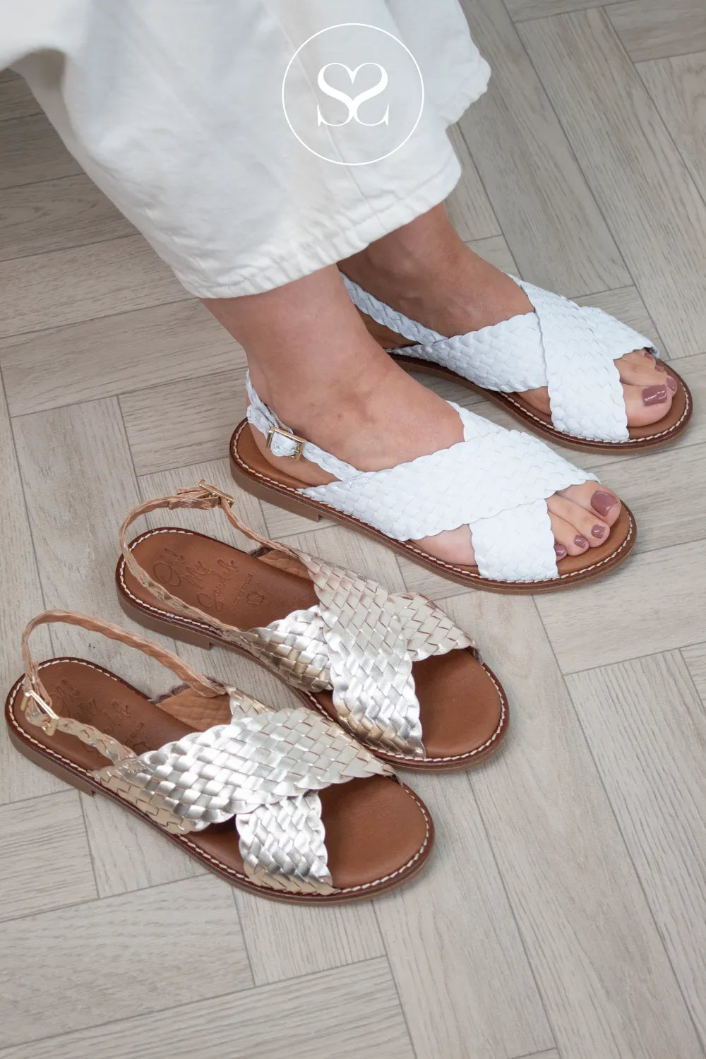 Oh My Sandals White Flat Sandals 5839