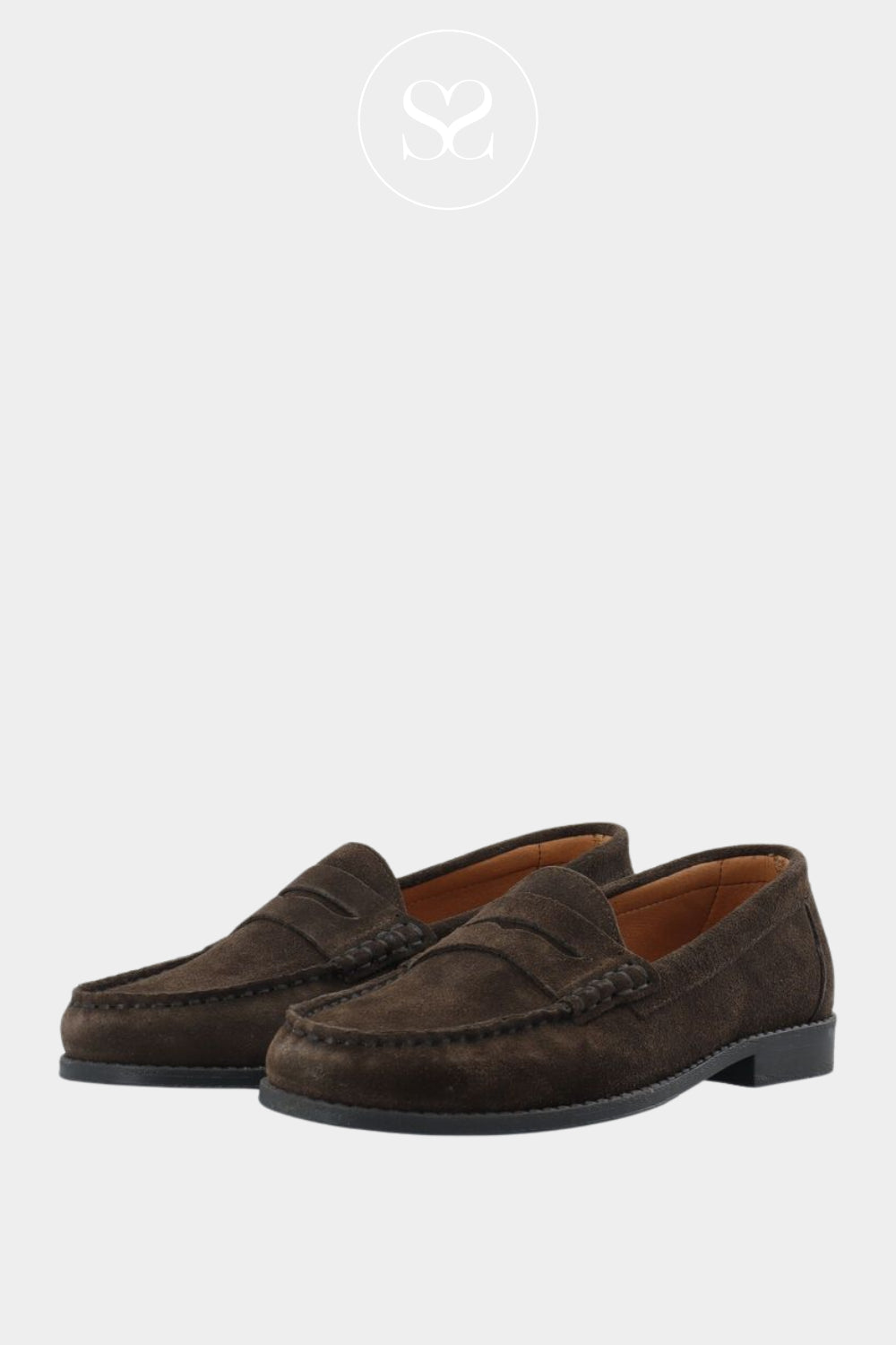 Bianco Brown Suede Penny Loafers - Biacarma