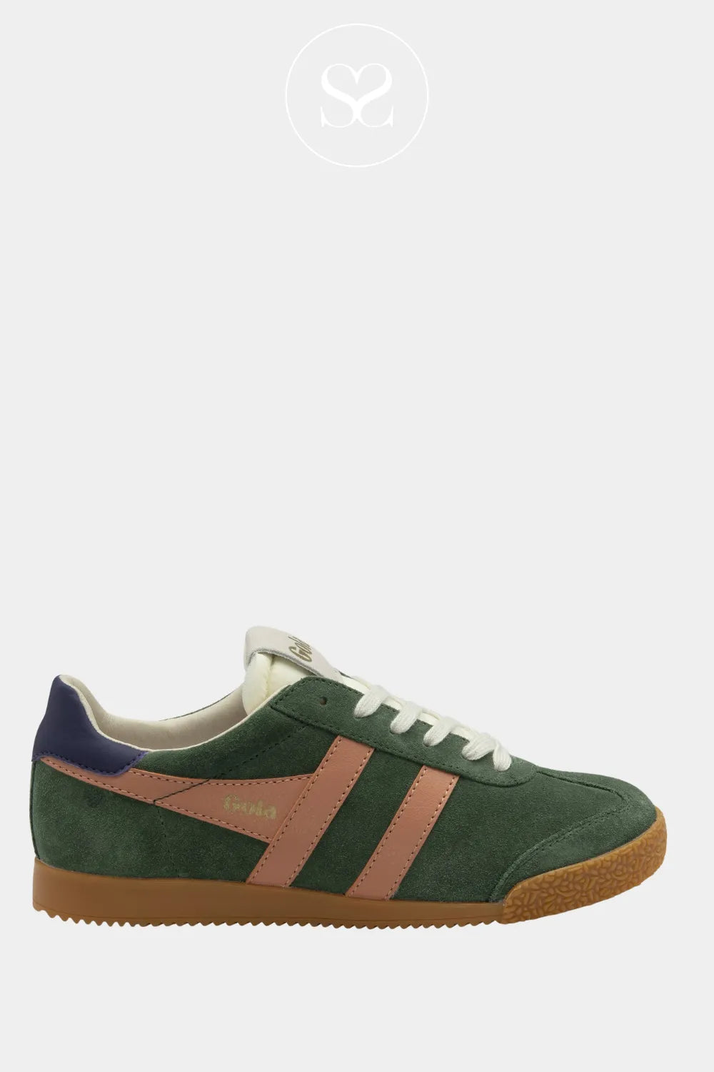 GOLA GREEN/PURPLE/PINK  RETRO GUM SOLE TRAINERS ELAN