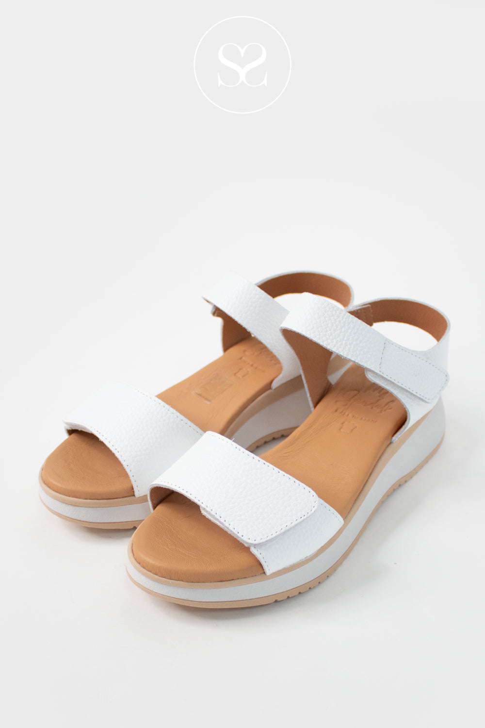 Oh My Sandals White Wedge Walking Sandals 5942