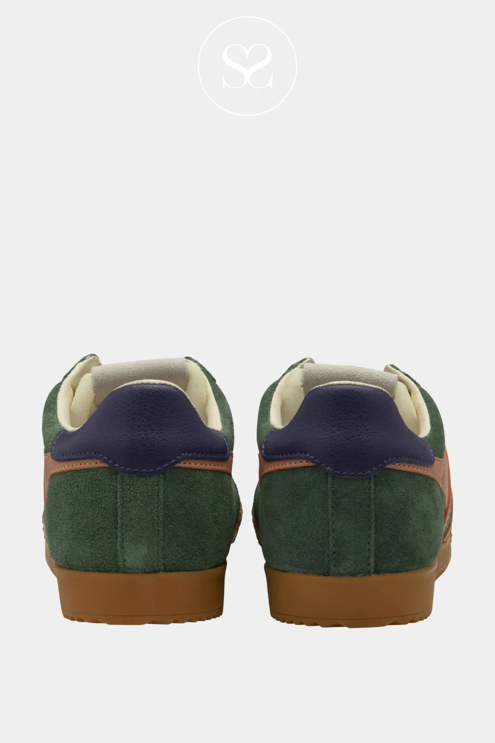 GOLA ELAN GREEN/PURPLE/PINK RETRO STYLE SNEAKERS FOR WOMEN WITH LOW PROFILE GUM SOLE