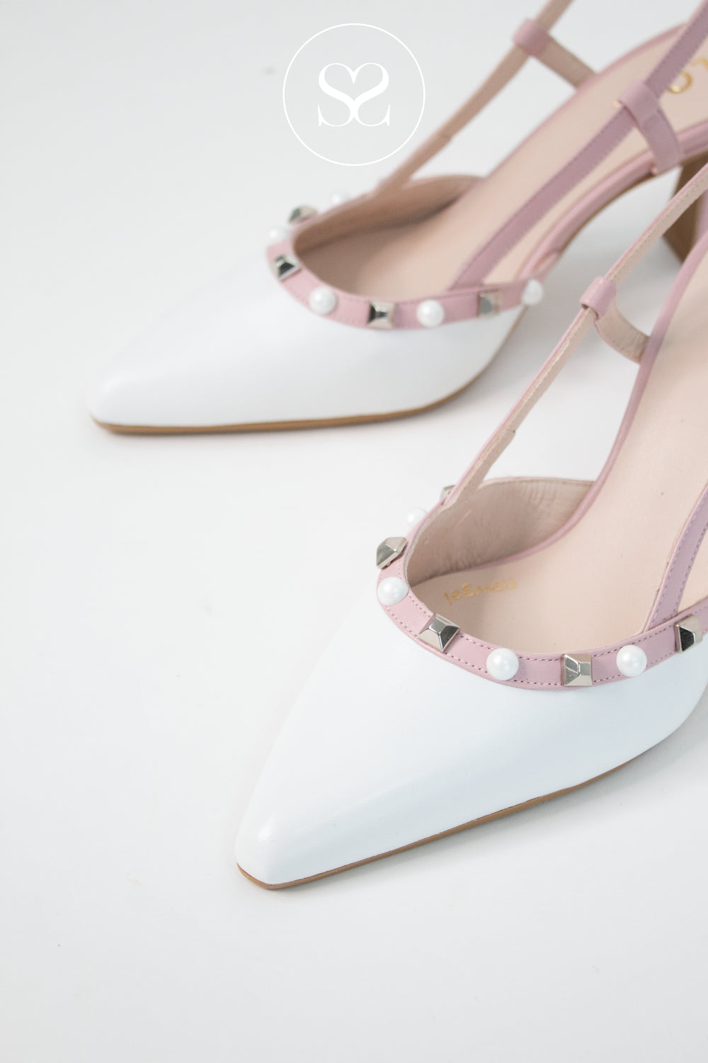 Lodi White And Pink Slingback Heel -Gulnara
