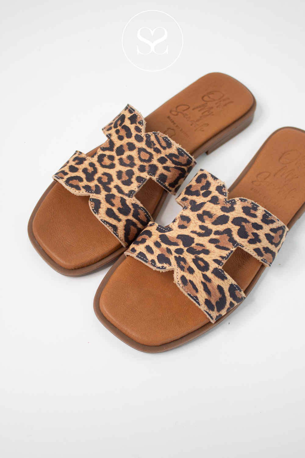 Womens animal print slider sandals from Oh My Sandals