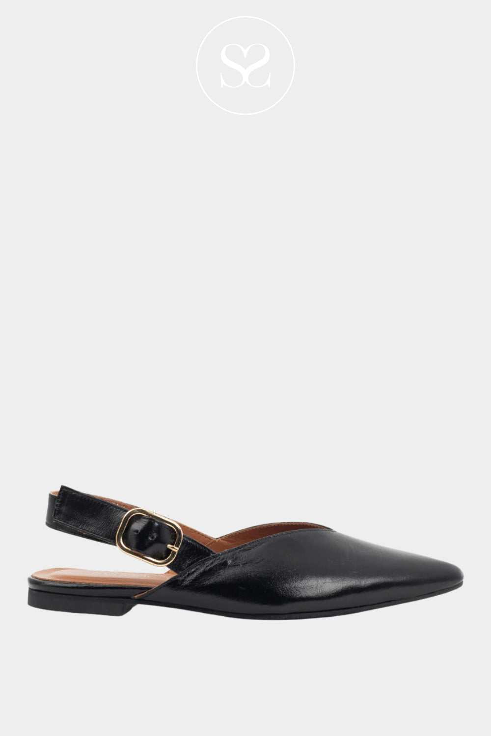 Babouche Black Slingback Flats - Sheri Ireland