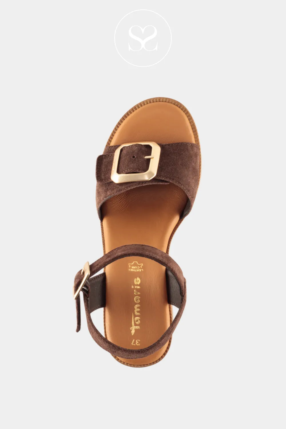 Tamaris Chocolate Brown Block Heel Sandals 1-28303-46