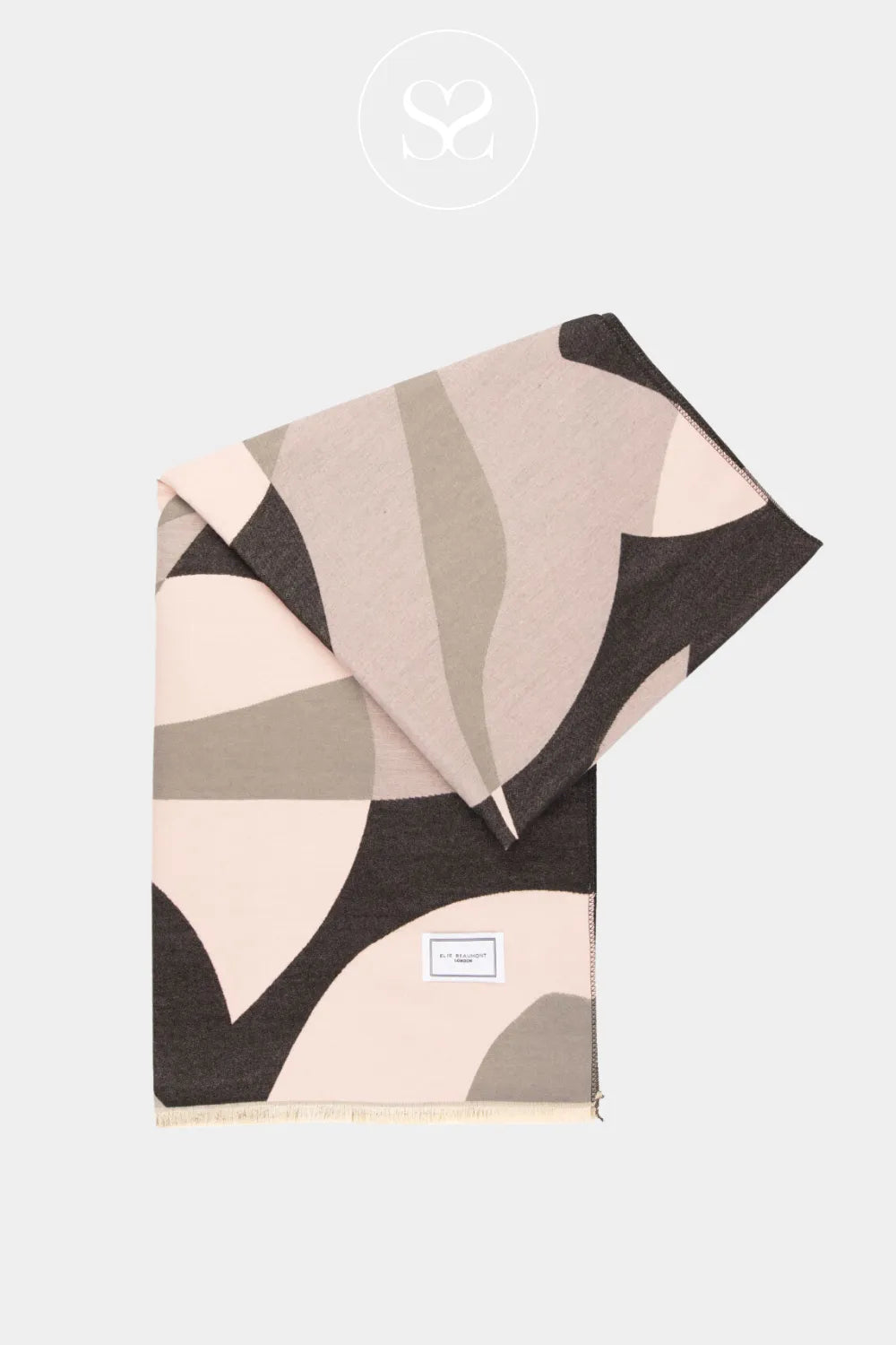 ELIE BEAUMONT WINTER SCARF - BLACK/GREY/PINK IMPRESSION GIFTING IRELAND