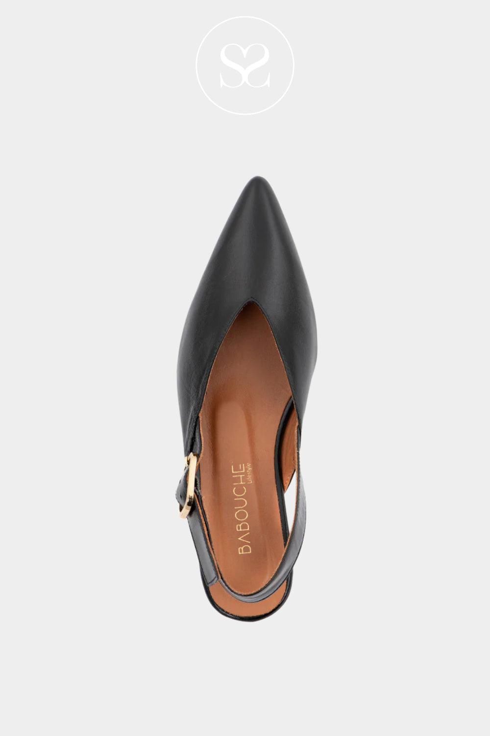 Babouche Black Slingback Flats - Sheri