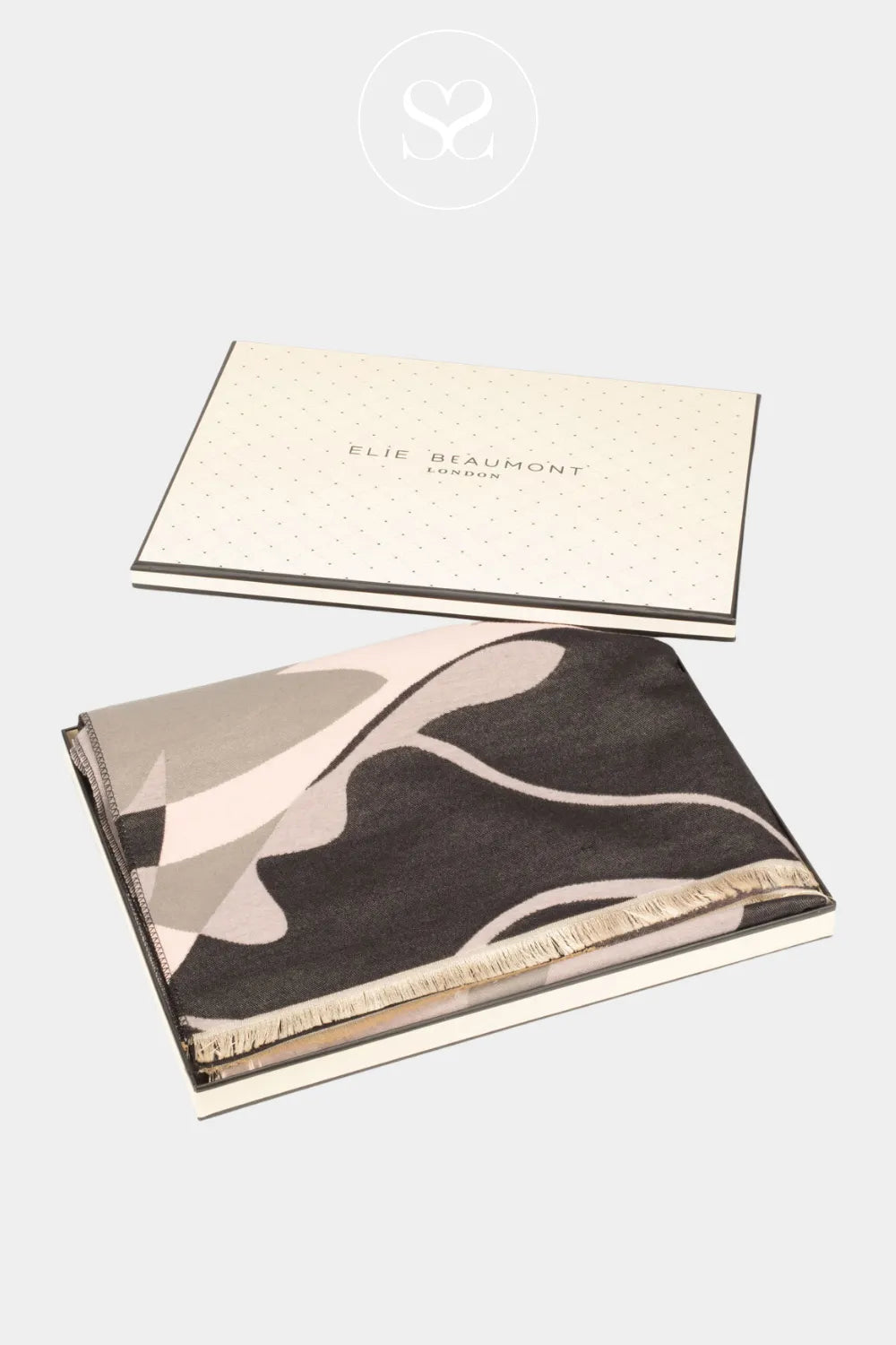 ELIE BEAUMONT WINTER SCARF - BLACK/GREY/PINK IMPRESSION GIFTING