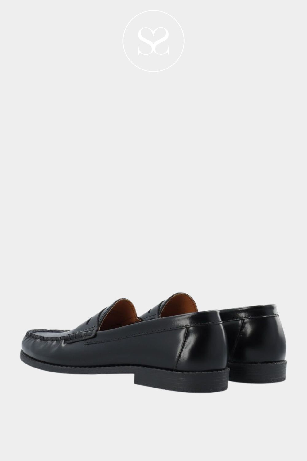Bianco Black Leather Penny Loafers - Biacarma