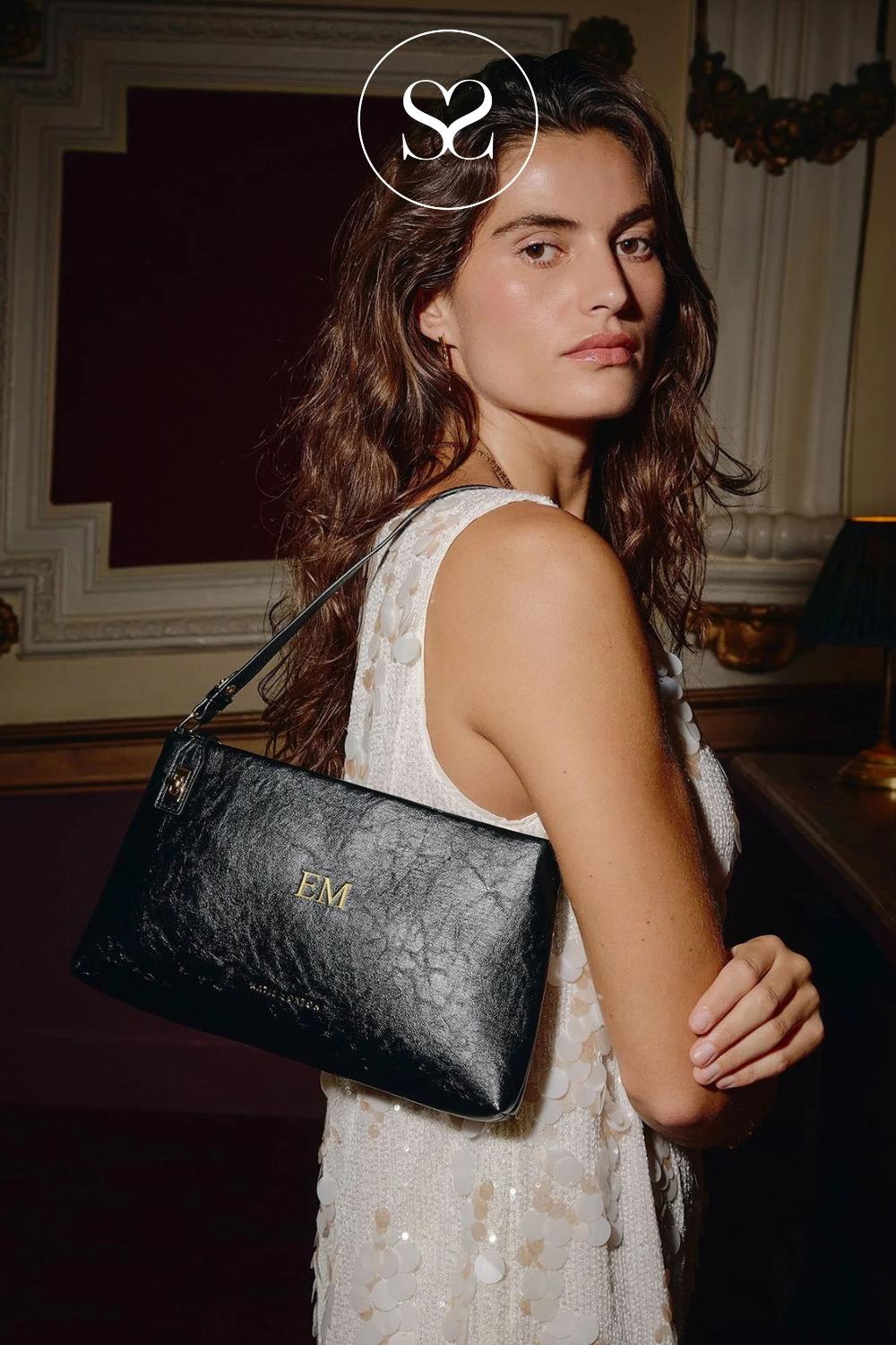 Katie Loxton Black Twist Lock Shoulderbag - Orin