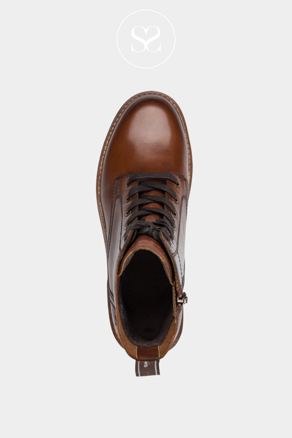 Tamaris Brown Leather Military Boots 1-25224-47