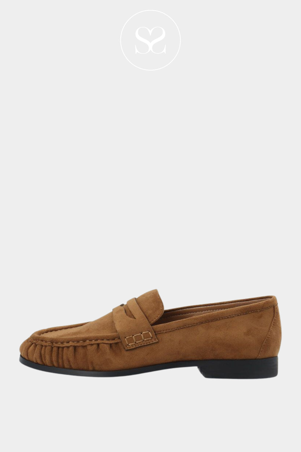 Bianco Tan Faux Suede Penny Loafers - Biacarma Ireland