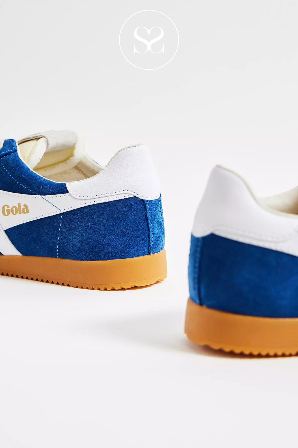 Blue suede slimline low-profile trainers from Gola