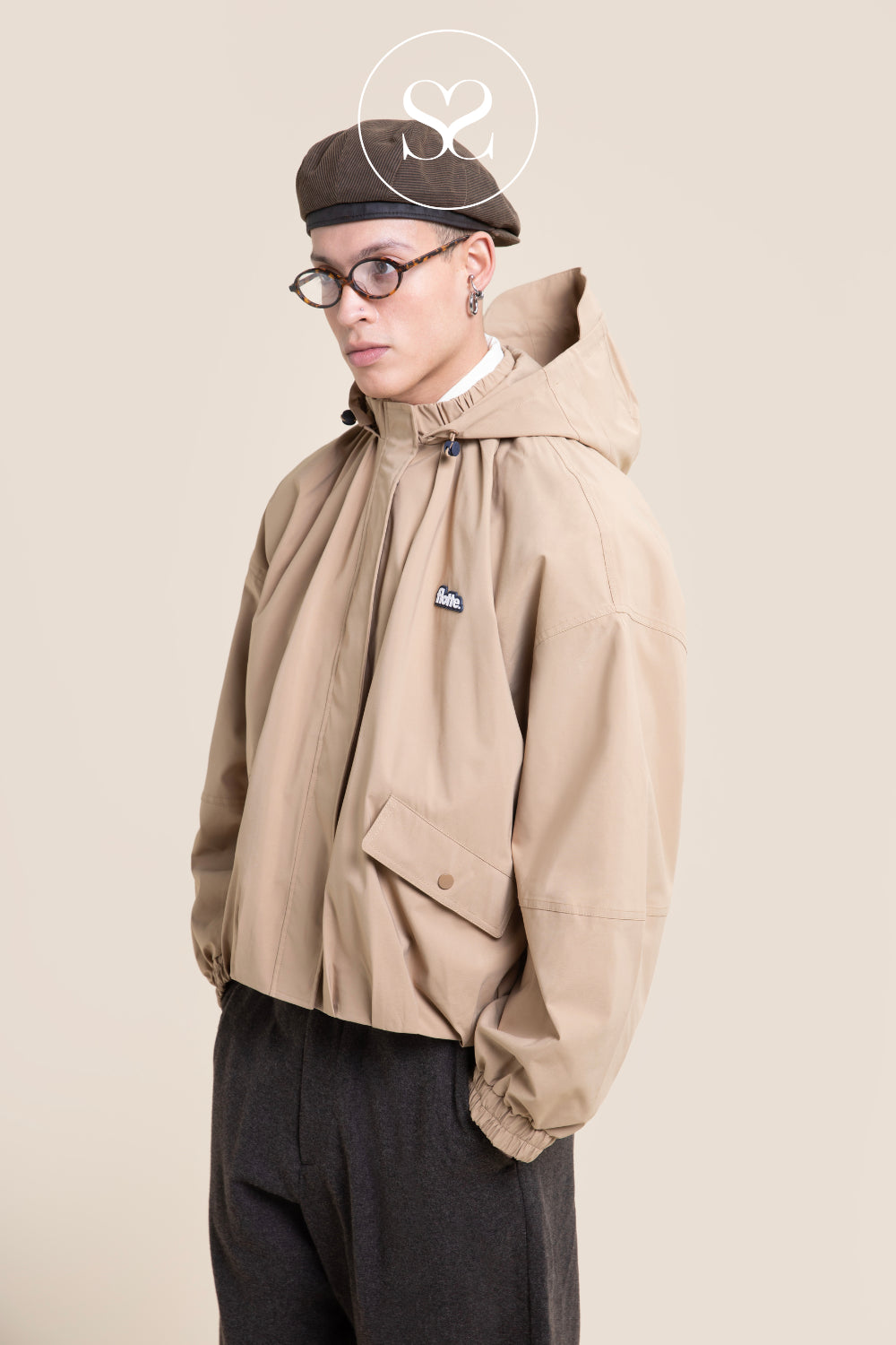 Flotte Camel Waterproof Puffer Jacket  - Garance side view