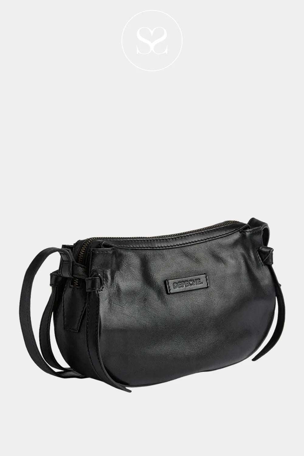 DEPECHE BLACK LEATHER CROSSBODY BAG - 16678
