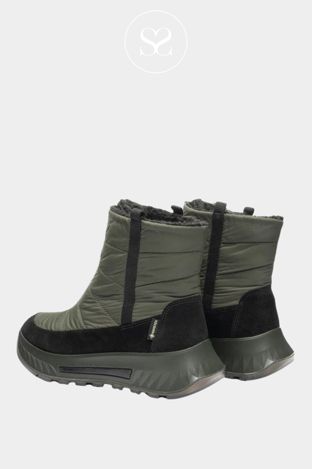 ARA GREEN/BLACK WATERPROOF TRAINER BOOTS FOR WOMEN
