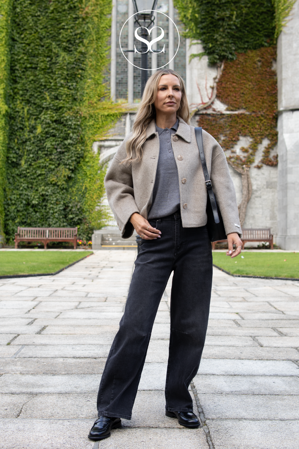 Sheneil Taupe Short Wool Coat - Lilia