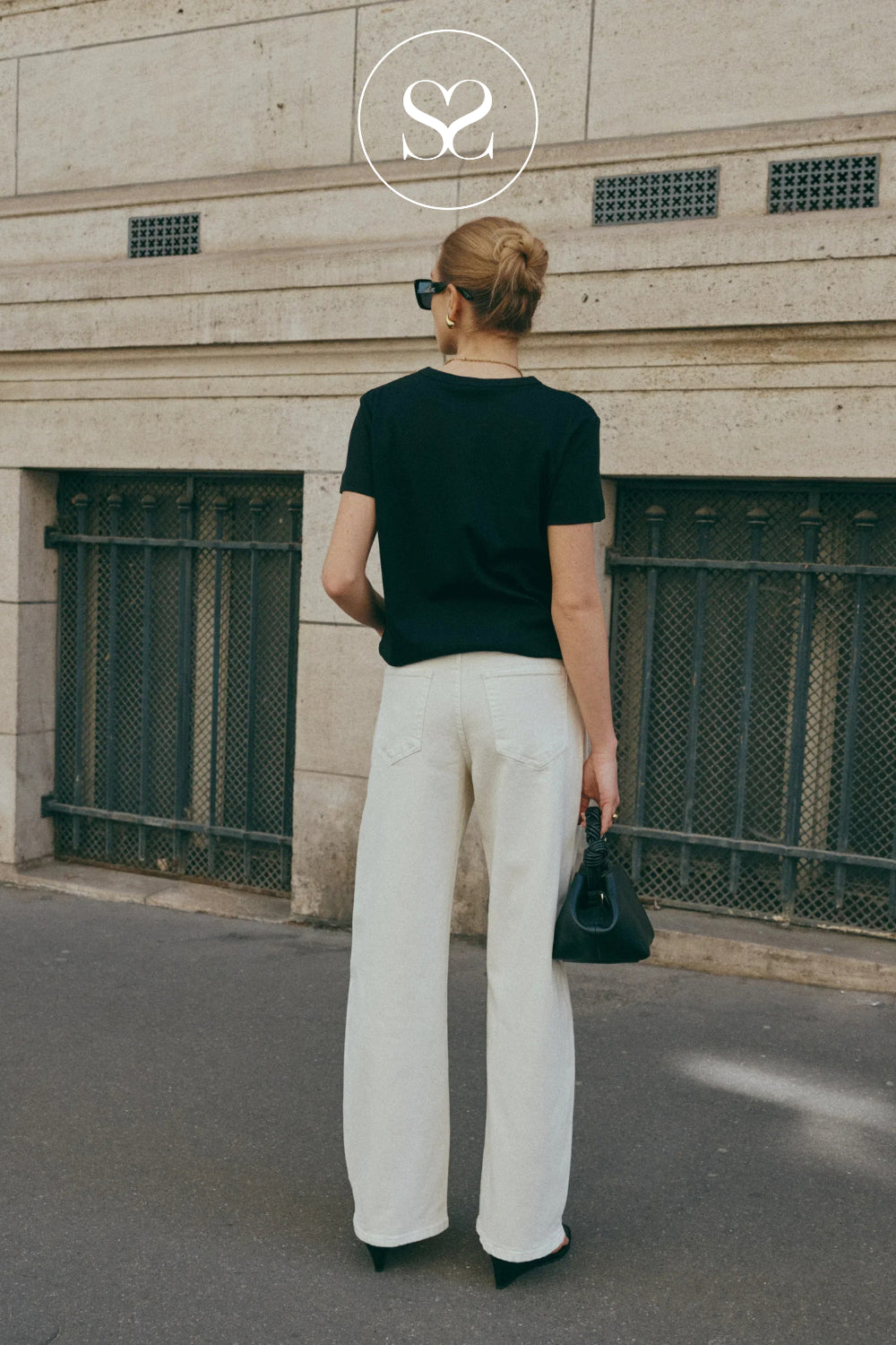 Cream Full Length Barrel Jeans — Lowen
