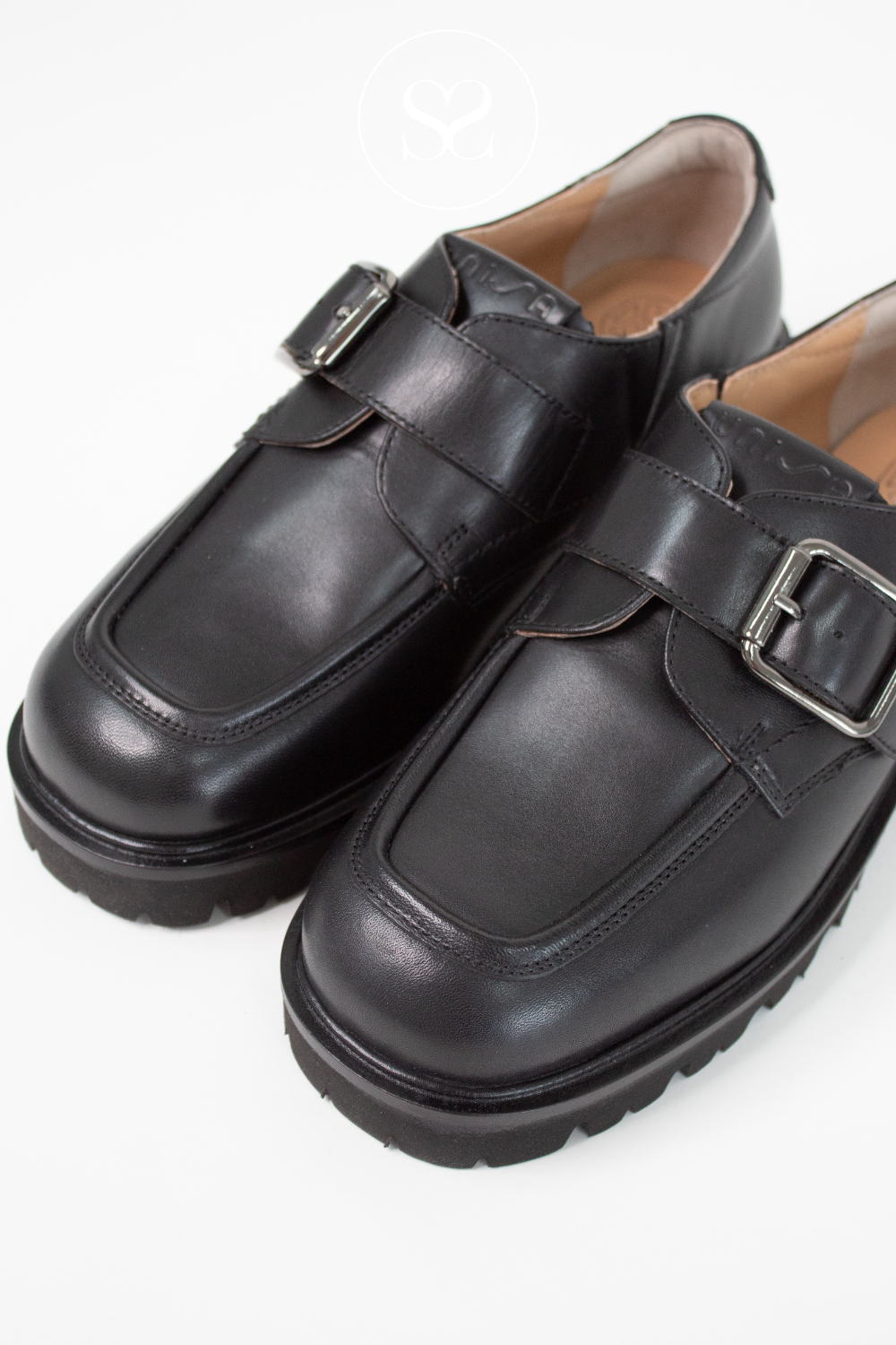 UNISA BLACK CHUNKY LOAFERS FALK