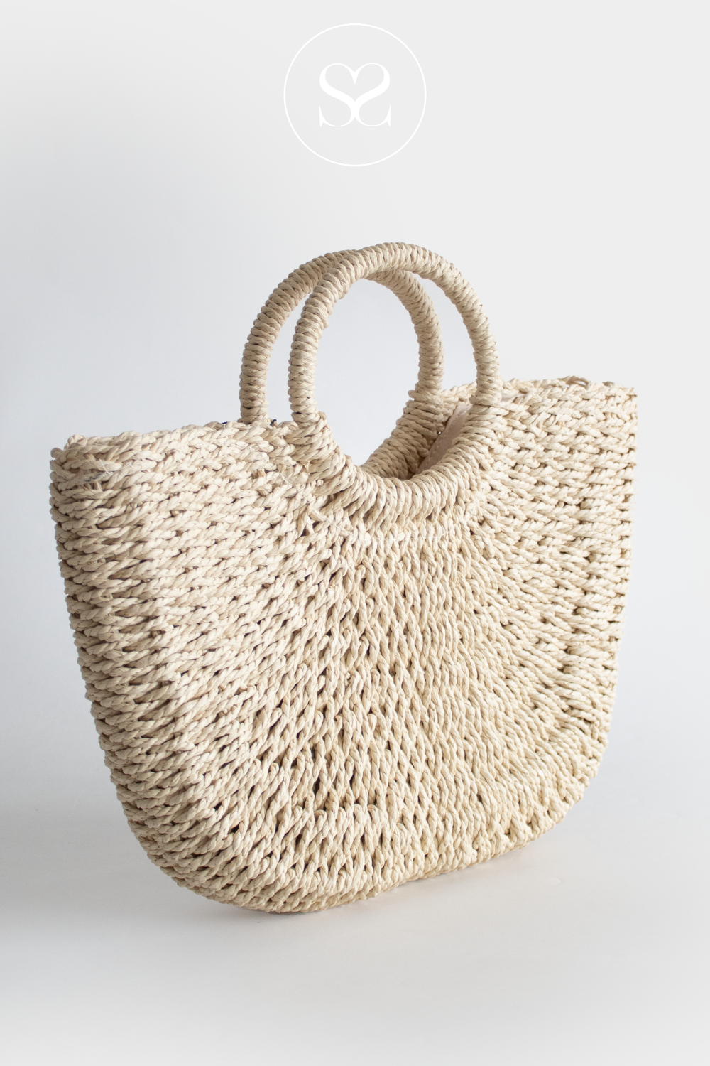 JS1628 BEIGE WOVEN BAGS