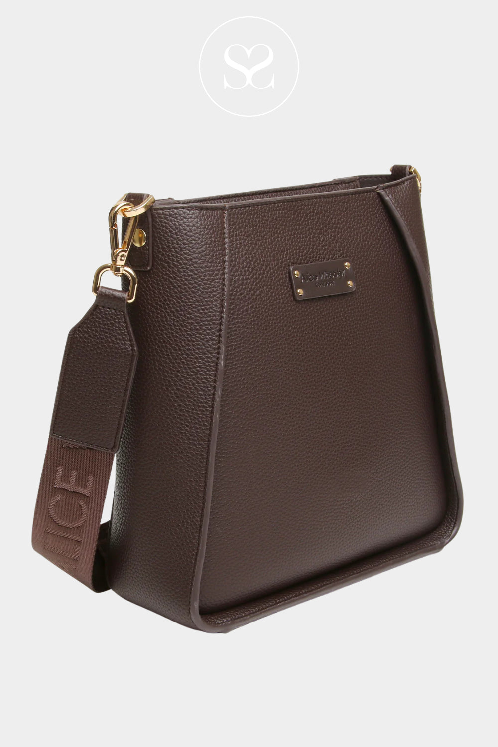 ALICE WHEELER ROOMY VEGAN LEATHER HANDBAG WITH SIGNATURE CORNER DETAILING 