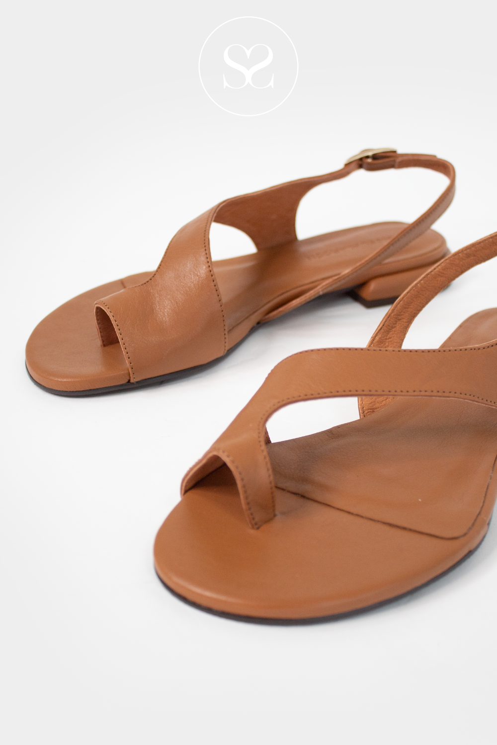 Angel Alarcon Tan Flat Sandals Morena