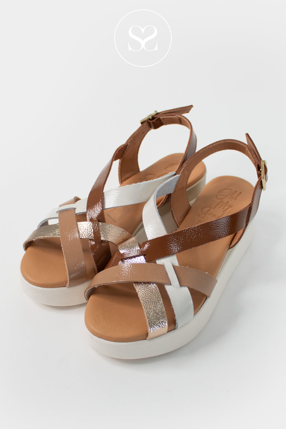 Oh My Sandals Tan Wedge Sandals 5960
